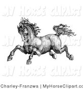 Running Clipart Image Black And White Silhouette Horse Pictures