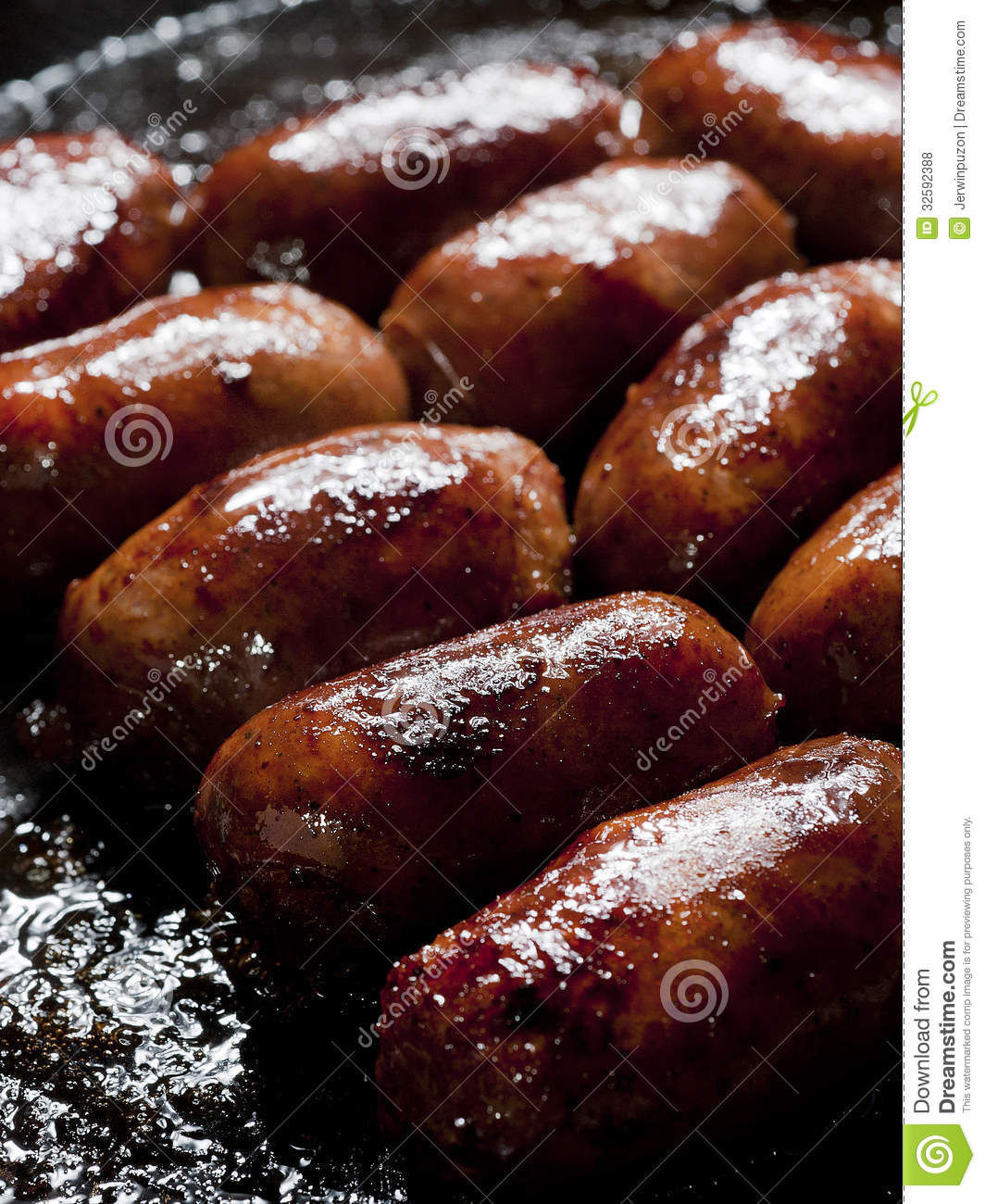 Sizzling Sausage Royalty Free Stock Photos   Image  32592388