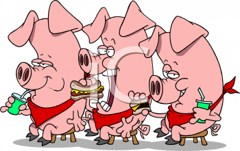 Animal Clipart Net Cartoon Clipart Picture Of Pigs Eating Hotdogs