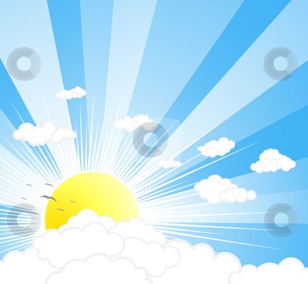 Beautiful Sunny Sky Background Stock Vector Clipart Vector