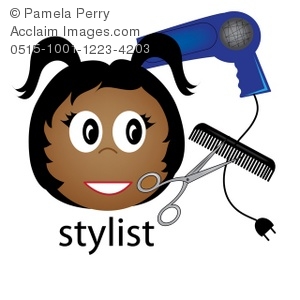 Black Hair Stylist Clipart   Black Hair Stylist Stock Photography