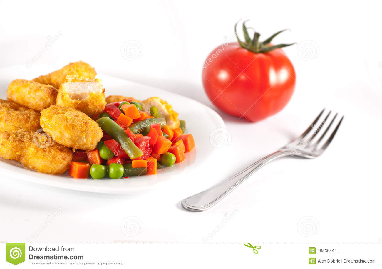 Chicken With Side Dish Stock Photography   Image  19535342
