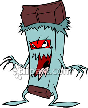 Chocolate Candy Bar Monster Royalty Free Clipart Image