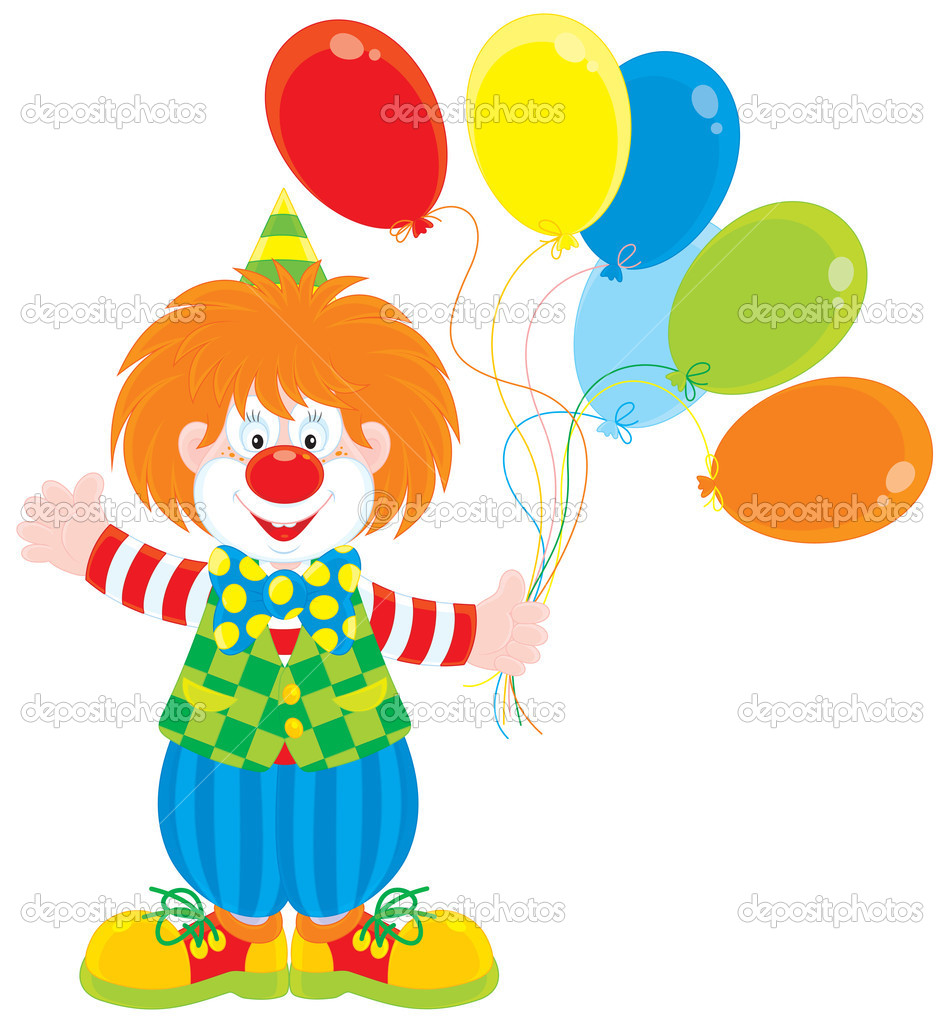 Circus Clown With Balloons   Stock Vector   Alexbannykh  10228804
