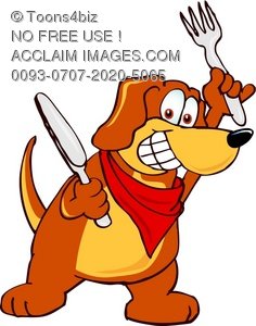 Clipart Illustration  Cartoon Pet Dog Eating   Acclaim Stock