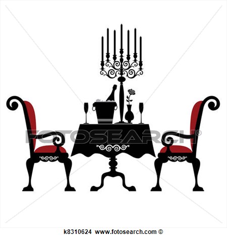 Clipart   Romantic Dinner For Two  Fotosearch   Search Clip Art    