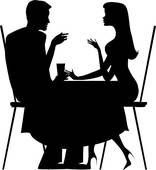 Couples Dining Silhouette   Romantic Dining Illustrations And Clipart