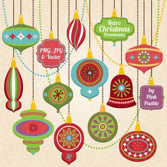 Creativemarket Christmas Ornament Clipart Vectors 15214