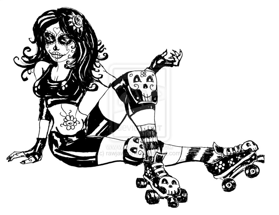 Day Of The Dead Derby Girl By Rawjawbone On Deviantart