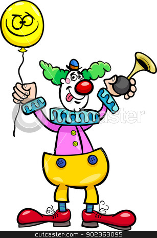 Funny Clown Cartoon Illustration