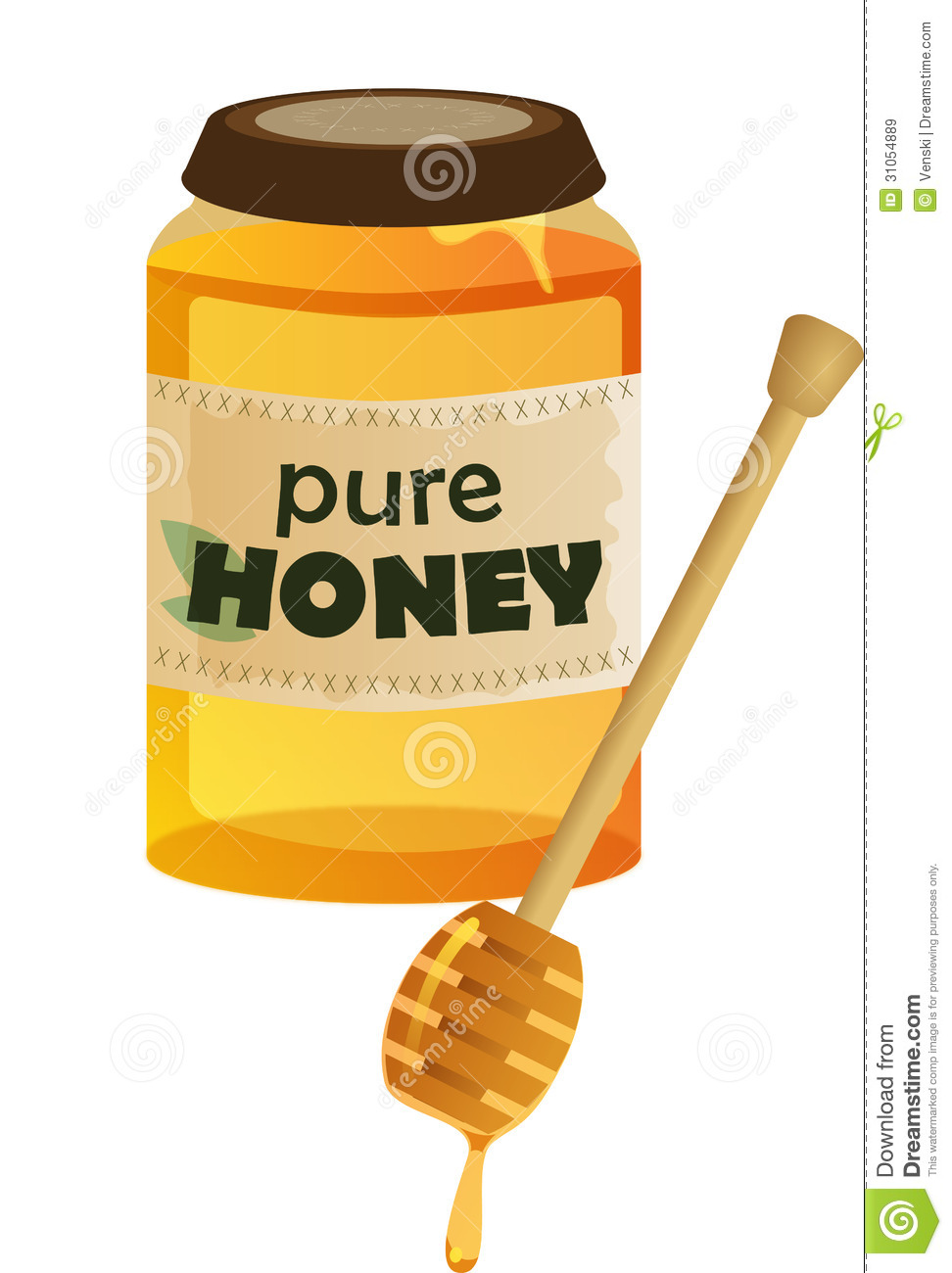 Honey Jar With Dipper Royalty Free Stock Images   Image  31054889