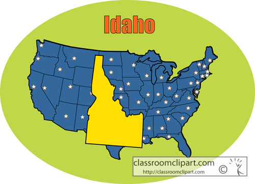 Idaho   Idaho State Map Circle   Classroom Clipart