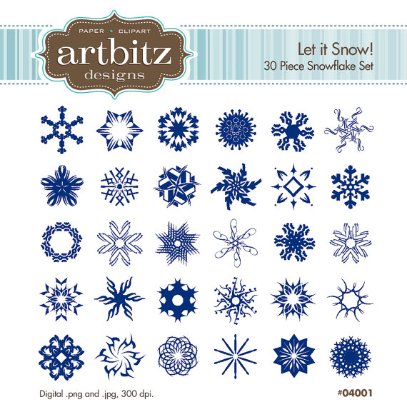 Let It Snow No  04001 Clip Art Kit 300 Dpi  Jpg And By Artbitz