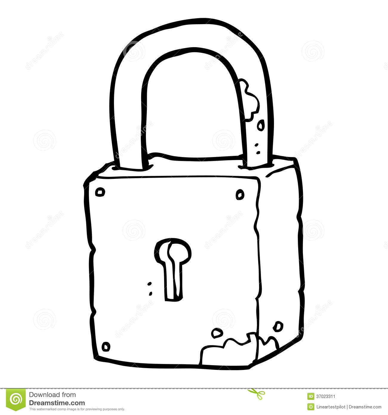 Lock Clipart Black And White Cartoon Rusty Lock Stock Image   Image