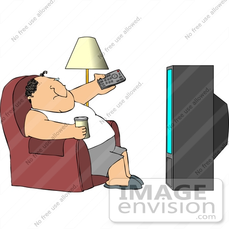 Man Watching Tv Clipart By