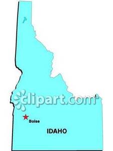 Map Of Idaho And Its Capital   Royalty Free Clipart Picture