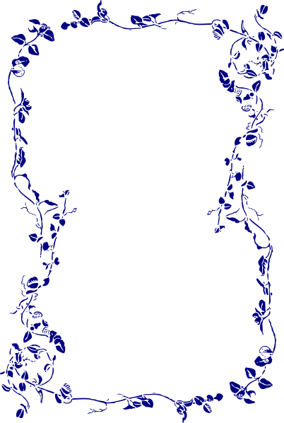 Navy Blue Floral Border Clip Art At Clker Com   Vector Clip Art Online