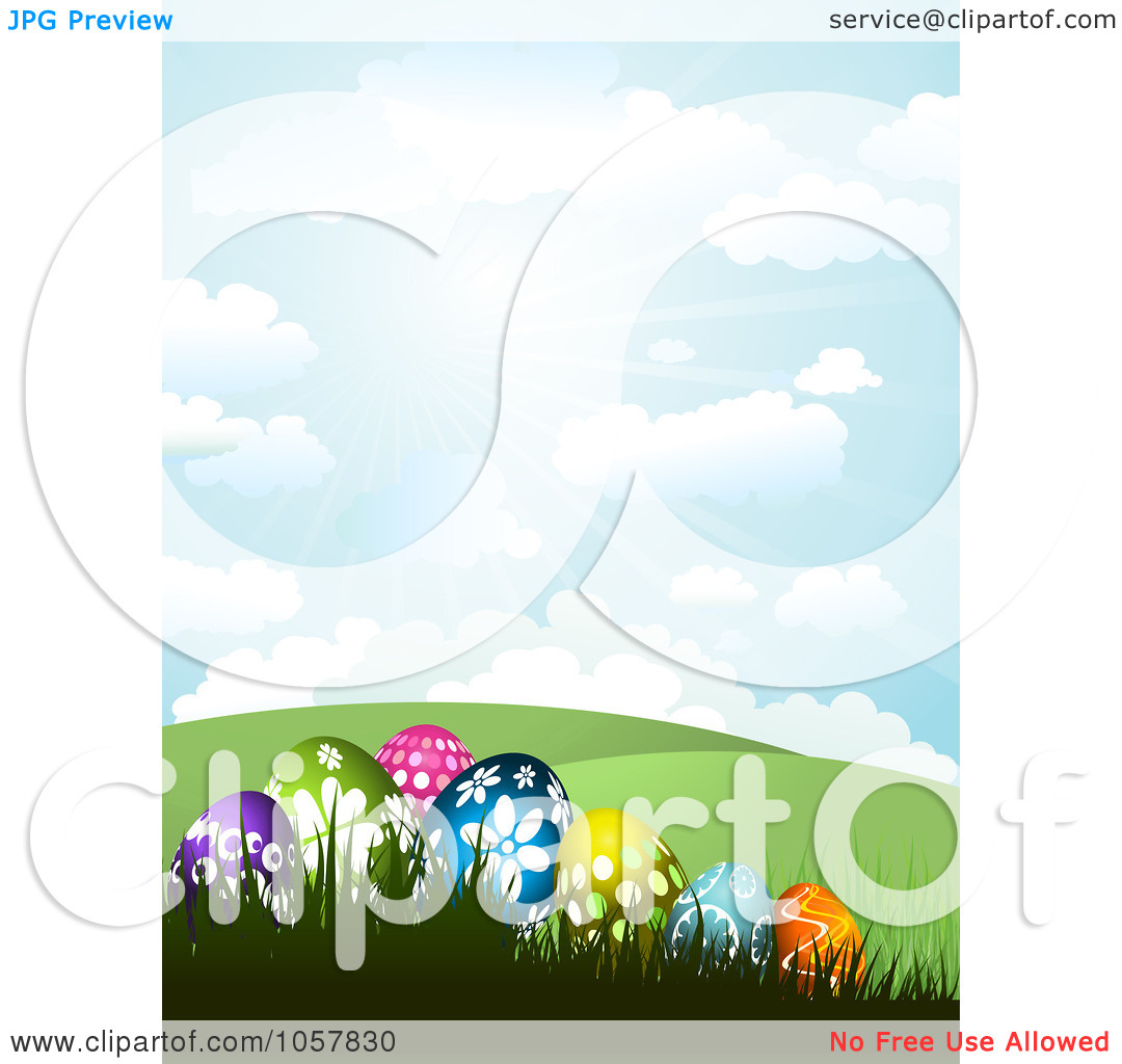     Of A Hilly Landscape With Easter Eggs Under A Sunny Sky By Kj Pargeter