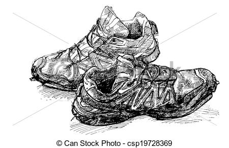 Old Shoes Clipart Clip Art Vector Of Pair Of Old Running Shoe    