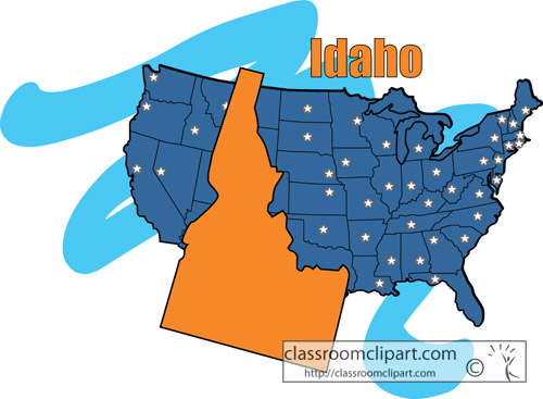 Us State Maps   Idaho State Map Color   Classroom Clipart