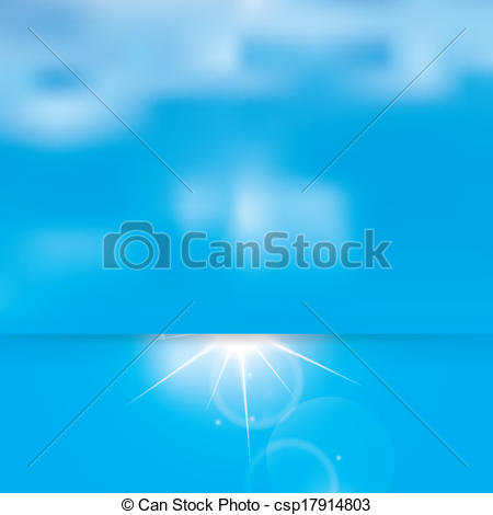 Vector Clipart Of Abstract Sunny Sky And Clouds Vector Background    