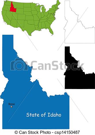 Vector Of Idaho Map   State Of Idaho Usa Csp14150487   Search Clip    