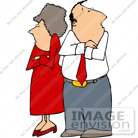 Angry Couple With Crossed Arms Clipart    14830 By Djart   Royalty