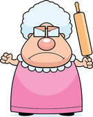 Angry Grandma   Clipart Graphic