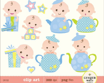 Baby Boy Peek A Boo Clipart Digital Illustration For Baby Shower