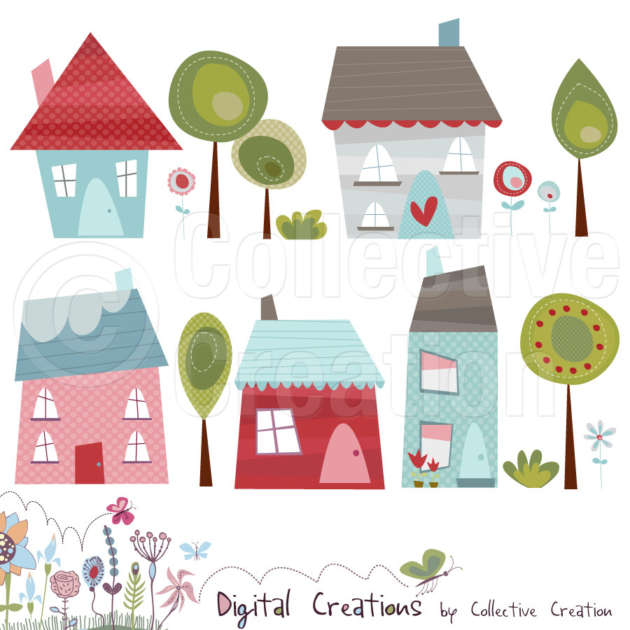 Bun In The Oven Clipart My Little Houses Digital Clipart Set Comes    