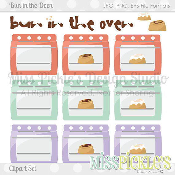 Bun In The Oven  Clipart Set