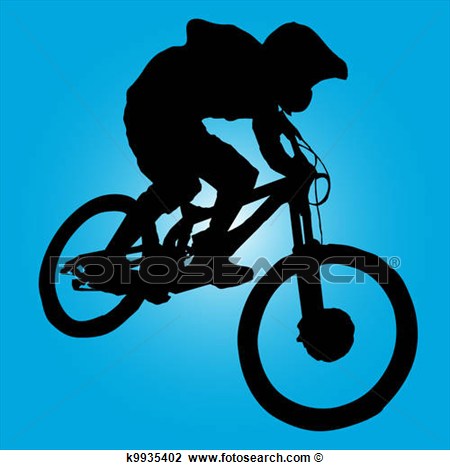 Clip Art   Mountain Biker  Fotosearch   Search Clipart Illustration