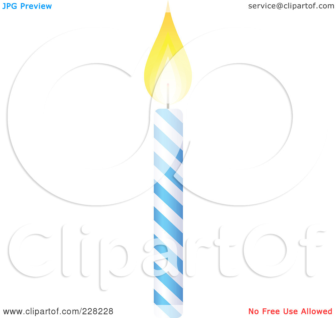 Clipart Illustration Of A Blue And White Spiral Birthday Cake Candle