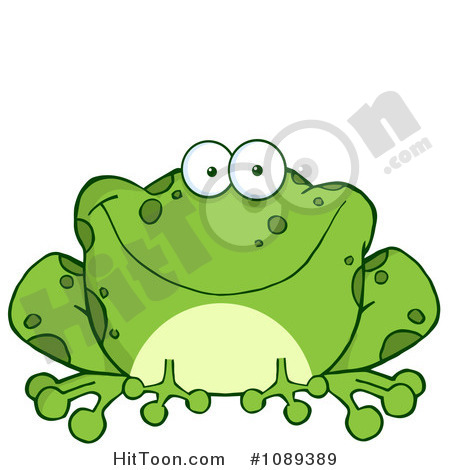 Clipart Speckled Green Toad Smiling   Royalty Free Vector Illustration