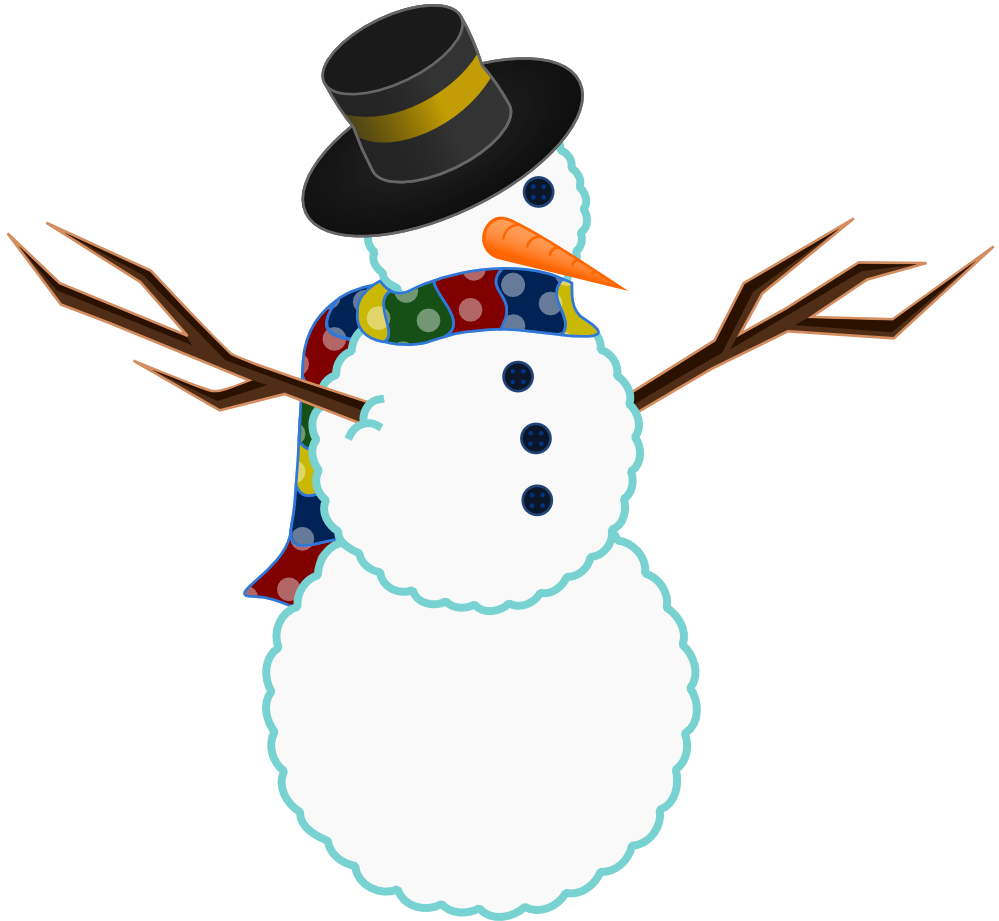 Clipartist Net   Clip Art   Snowman A Scarfed Xmas Christmas