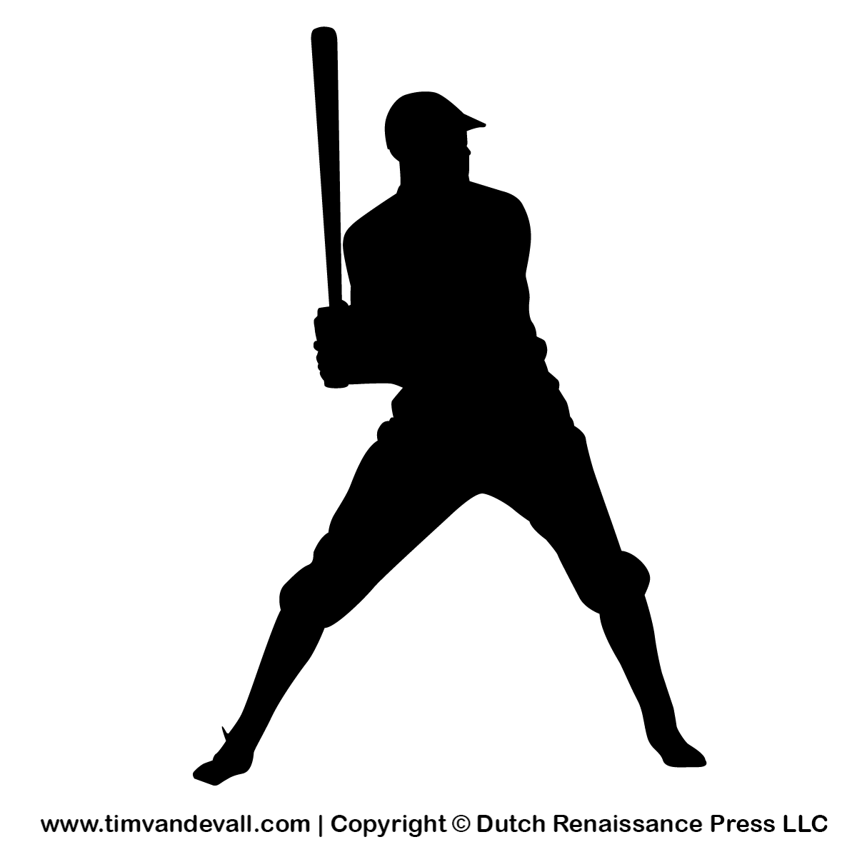 Free Baseball Player Silhouette Stencil And Outline Clipart