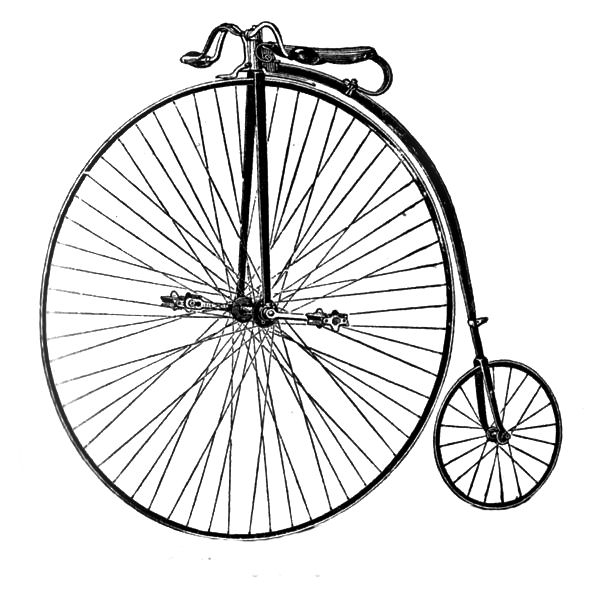Free Clip Art   Old Fashioned Bicycle   The Graphics Fairy