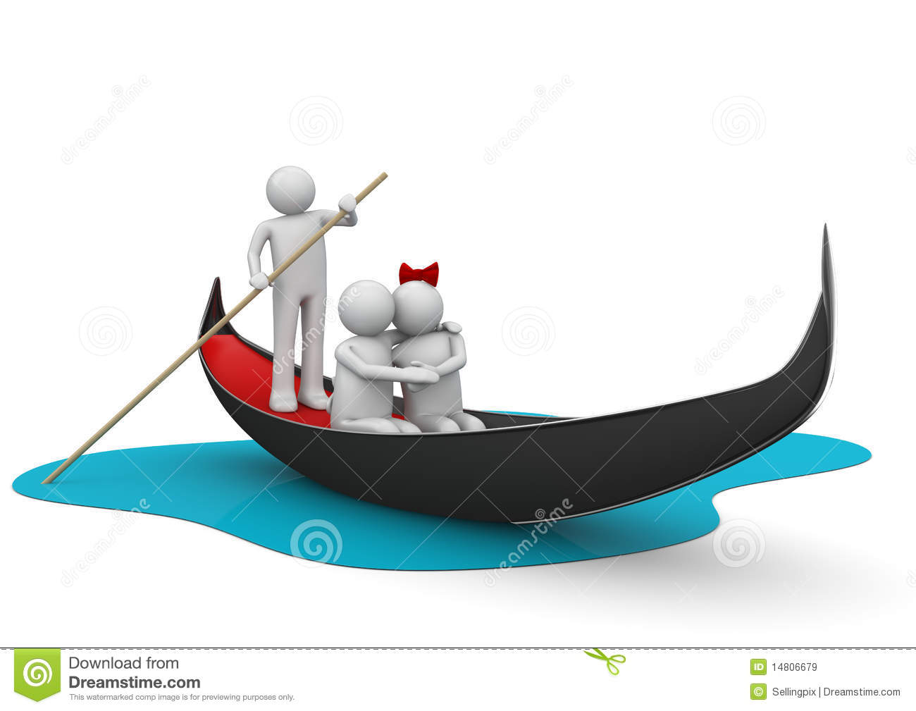 Gondolier And Romantic Couple In Gondola Royalty Free Stock Images