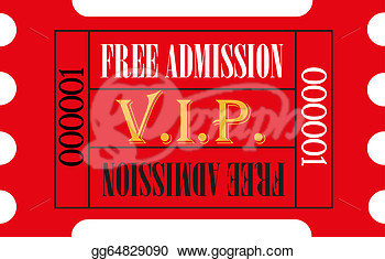 Illustrations   Red Vip Admission Ticket  Stock Clipart Gg64829090