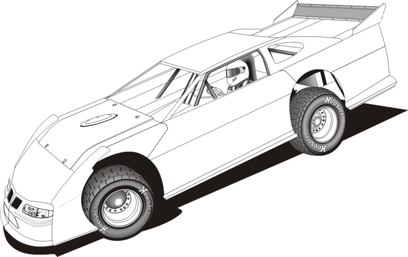 Late Model Race Car Colouring Pages