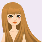 Long Hair Clip Art And Illustration  3877 Long Hair Clipart Vector