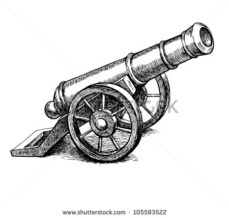 Revolutionary War Cannon Drawing Ancient Cannon Vintage Ink