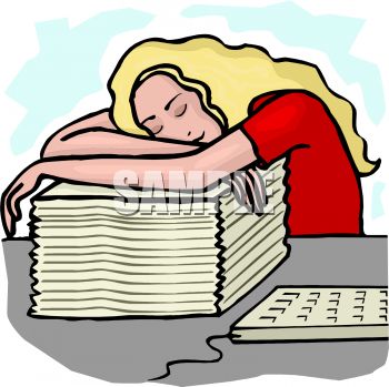 Royalty Free Clip Art Image  Overworked Employee Falling Asleep In The    