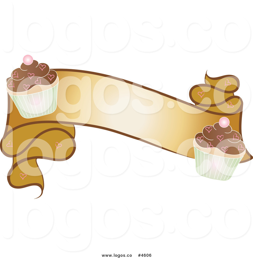 Royalty Free Gold Cupcake Banner Logo Clipart By Pams Clipart    4606