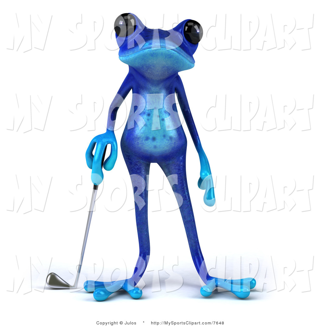 Sports Clip Art Of A Frog With A Golf Club By Julos    7648