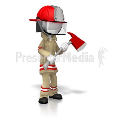 Suited Firefighter With Axe   3d Figures   Great Clipart For    