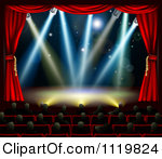 Theatre Curtains Swept To The Side Clipart Illustration By Geo Images