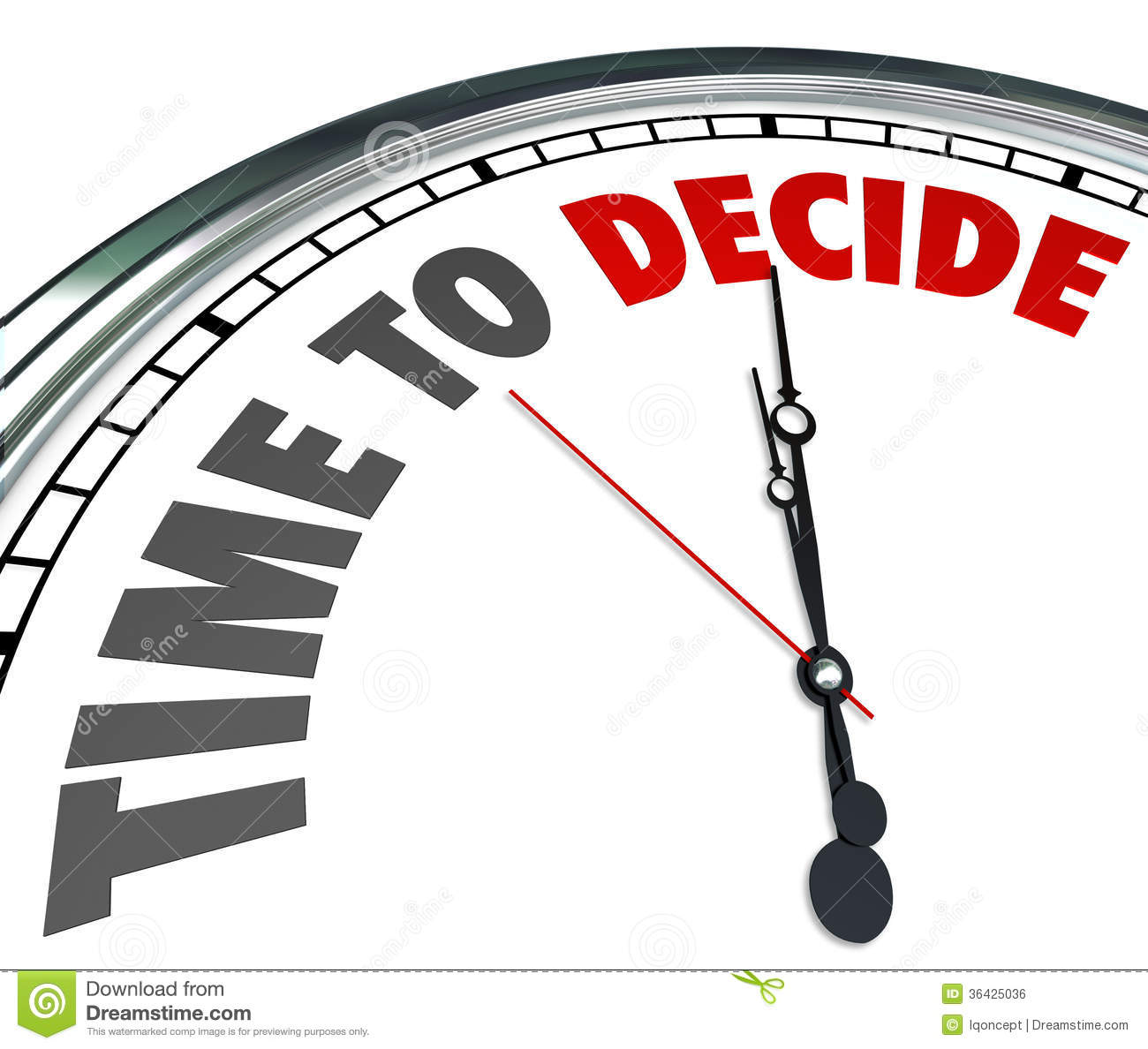 Time To Decide Clock Choose Best Option Opportunity Royalty Free Stock    