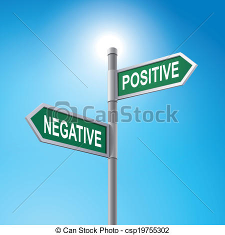 Vector Clipart Of 3d Road Sign Saying Negative And Positive