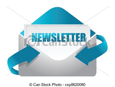 Vector Clipart Of Newsletter Envelope Illustration Design On White